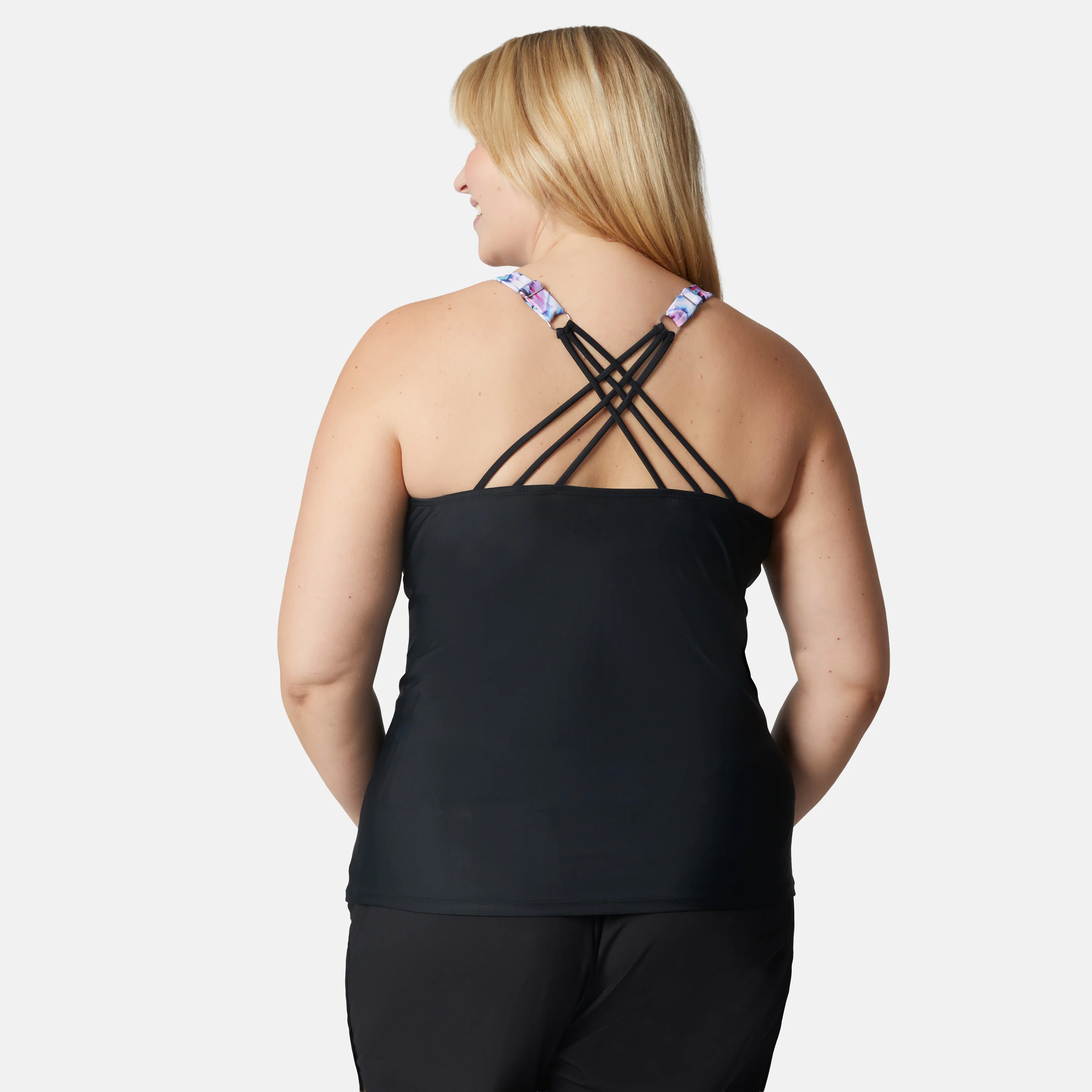Women's Plus Size Ikat Notch Front Tankini Top - Image 4