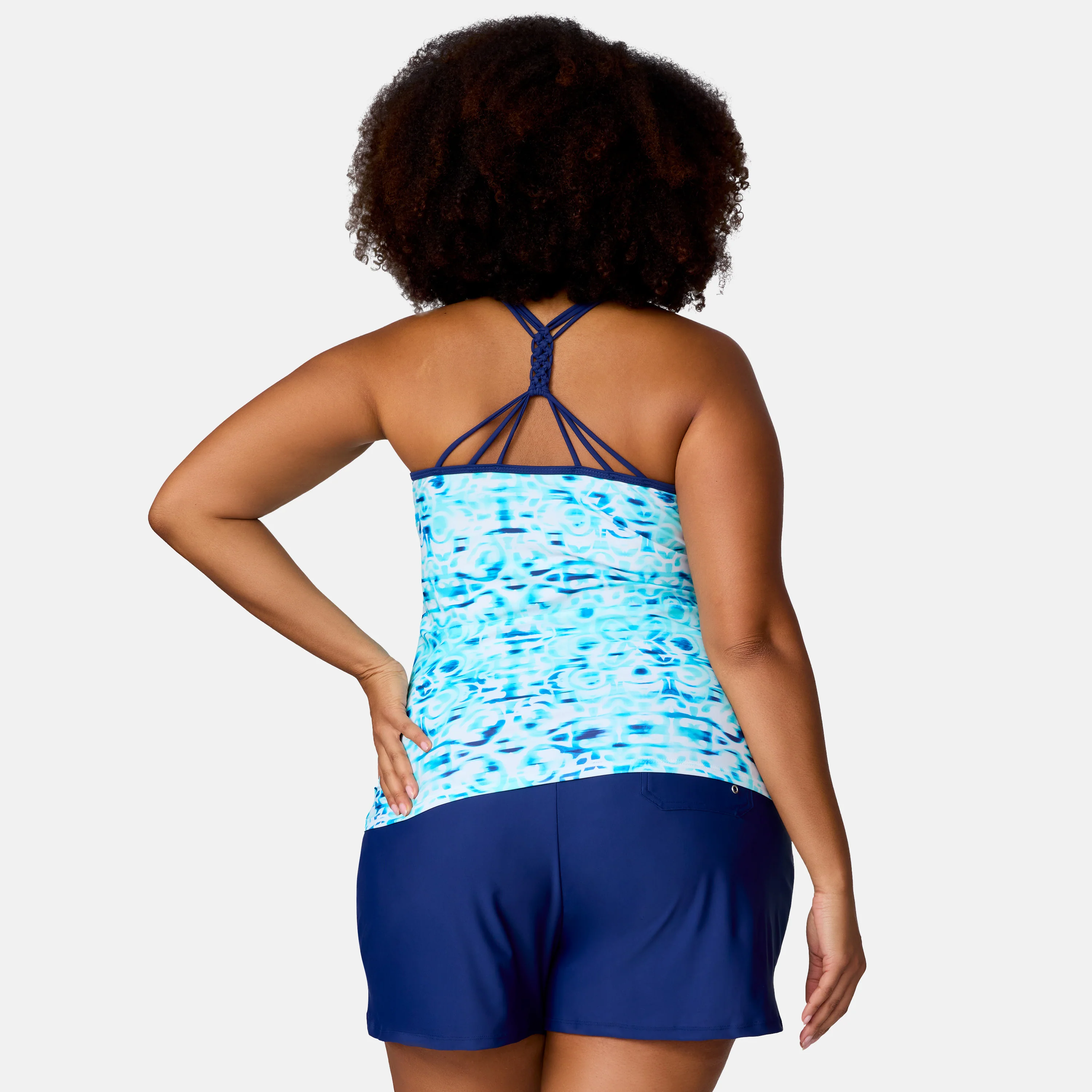 Women's Plus Size Mirage Macrame Back Tankini Top - Image 4