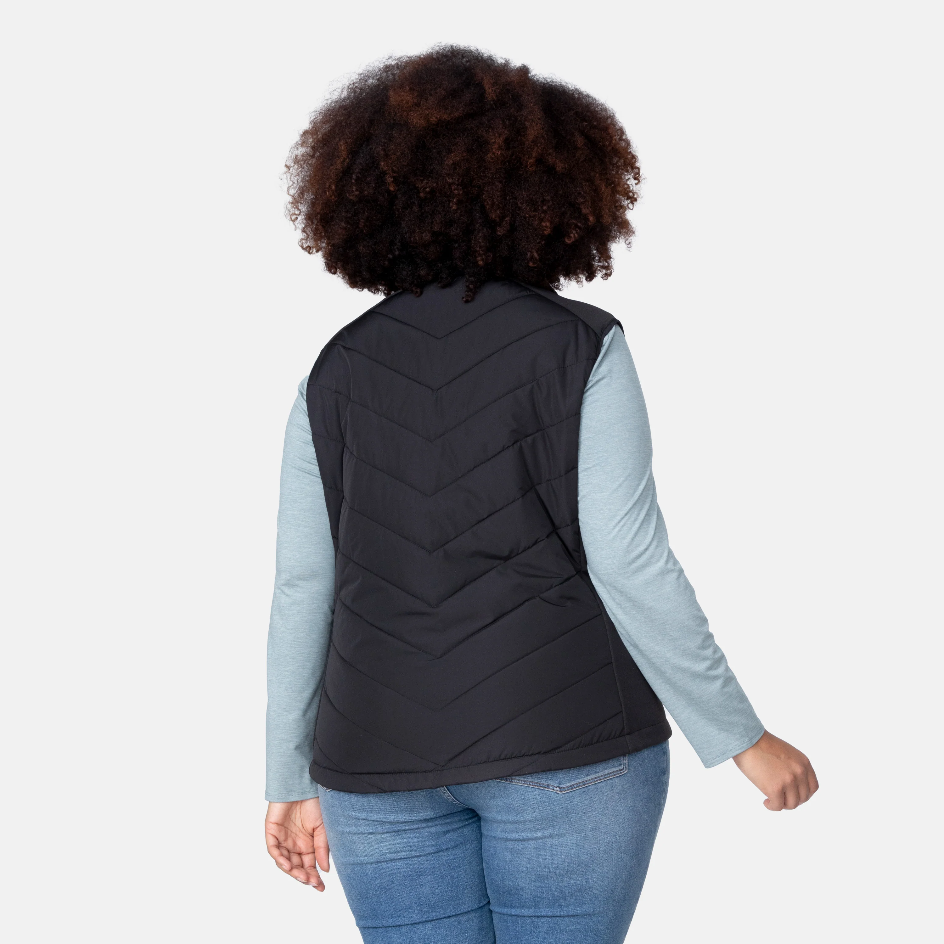 Women's Plus Size Quilted Hybrid Vest - Image 5
