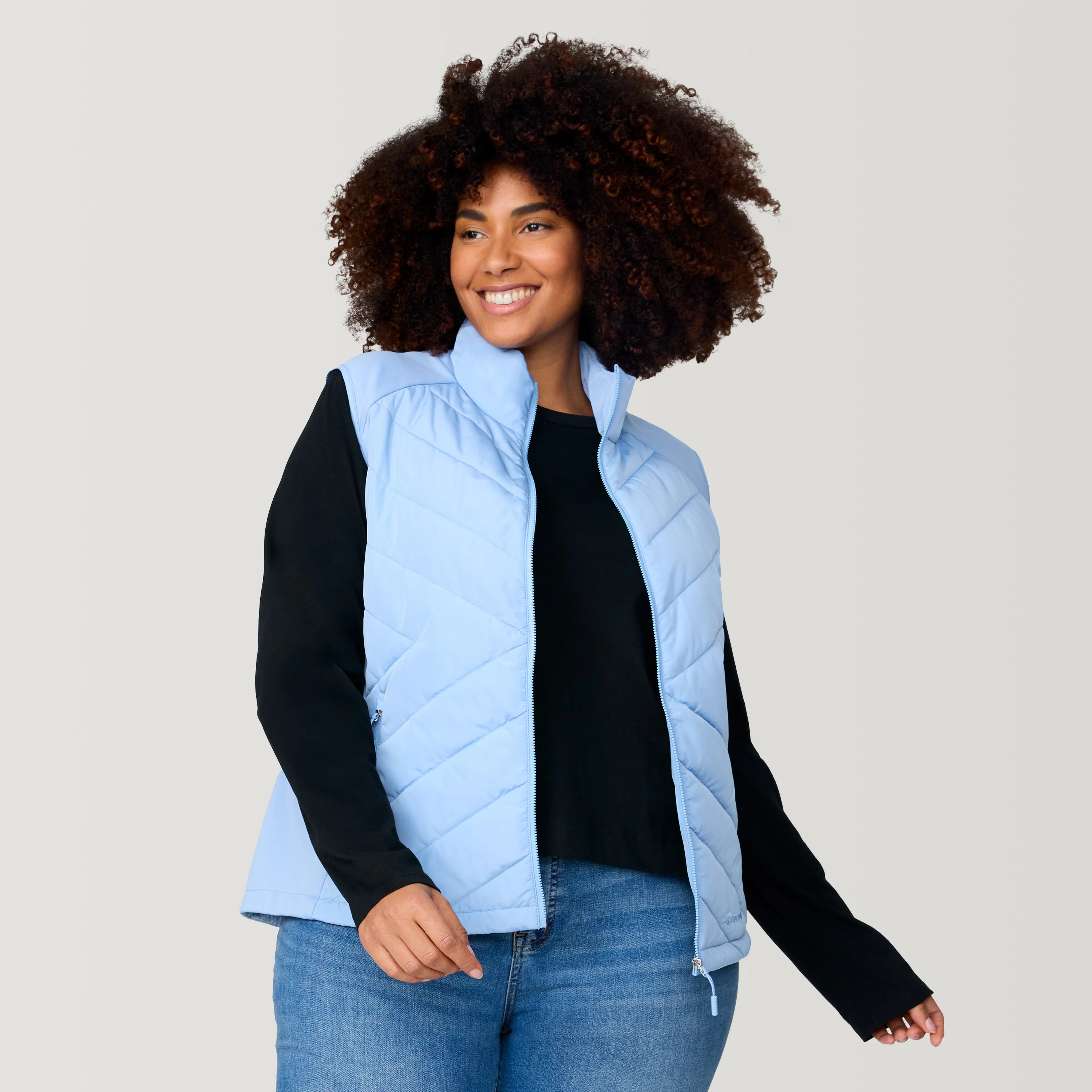 Women's Plus Size Quilted Hybrid Vest - Image 7