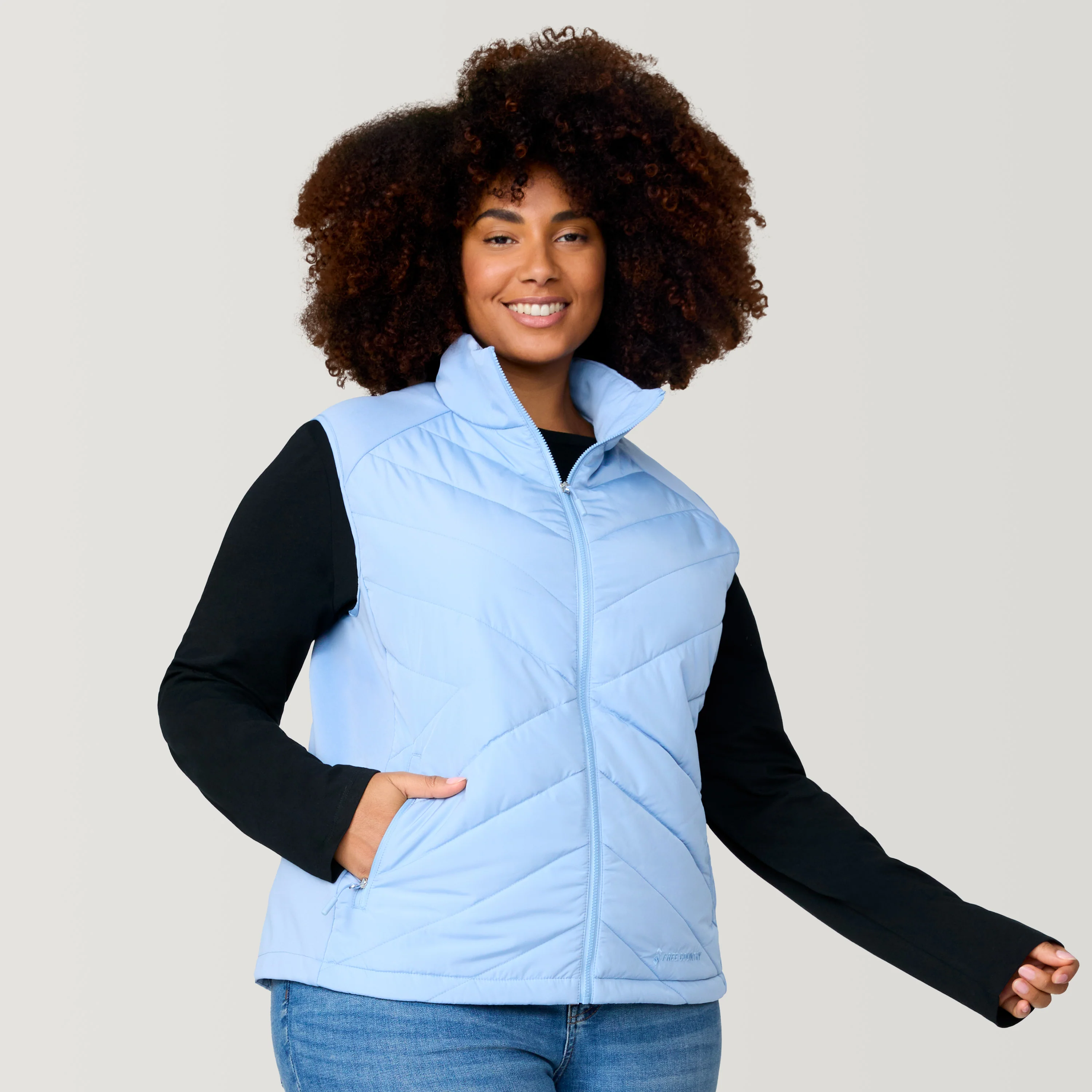 Women's Plus Size Quilted Hybrid Vest - Image 8