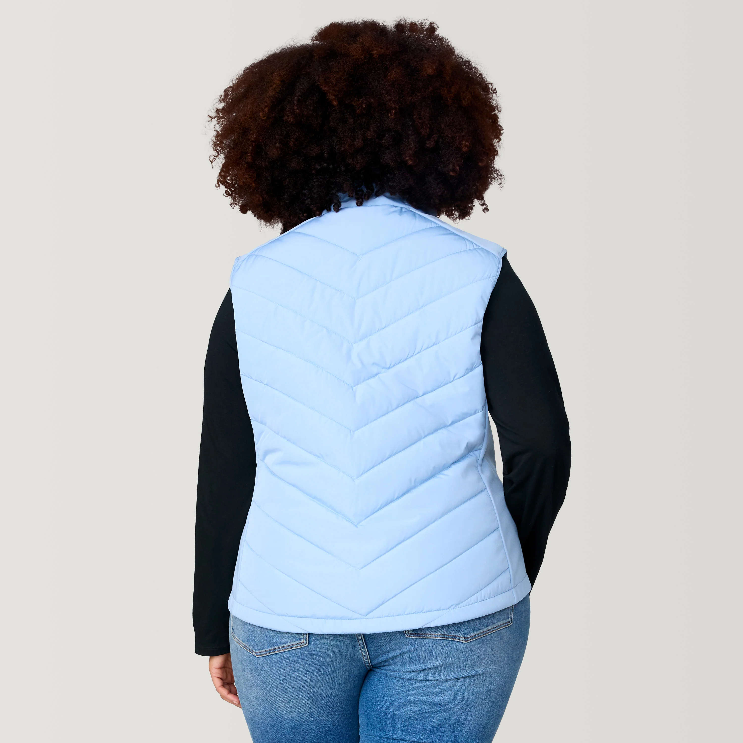 Women's Plus Size Quilted Hybrid Vest - Image 9