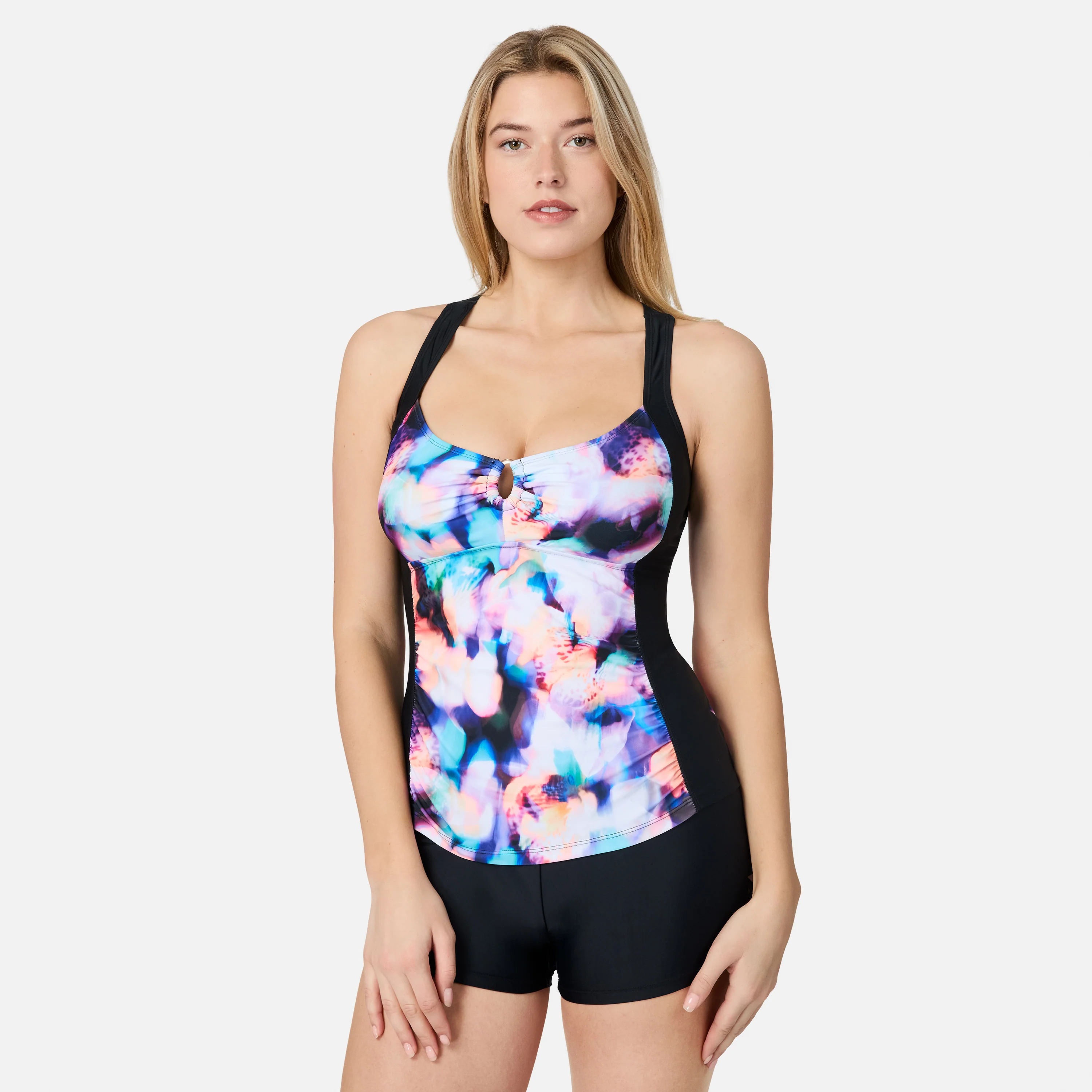 Women's Prism Floral Shirred Front Tankini Top - Image 3