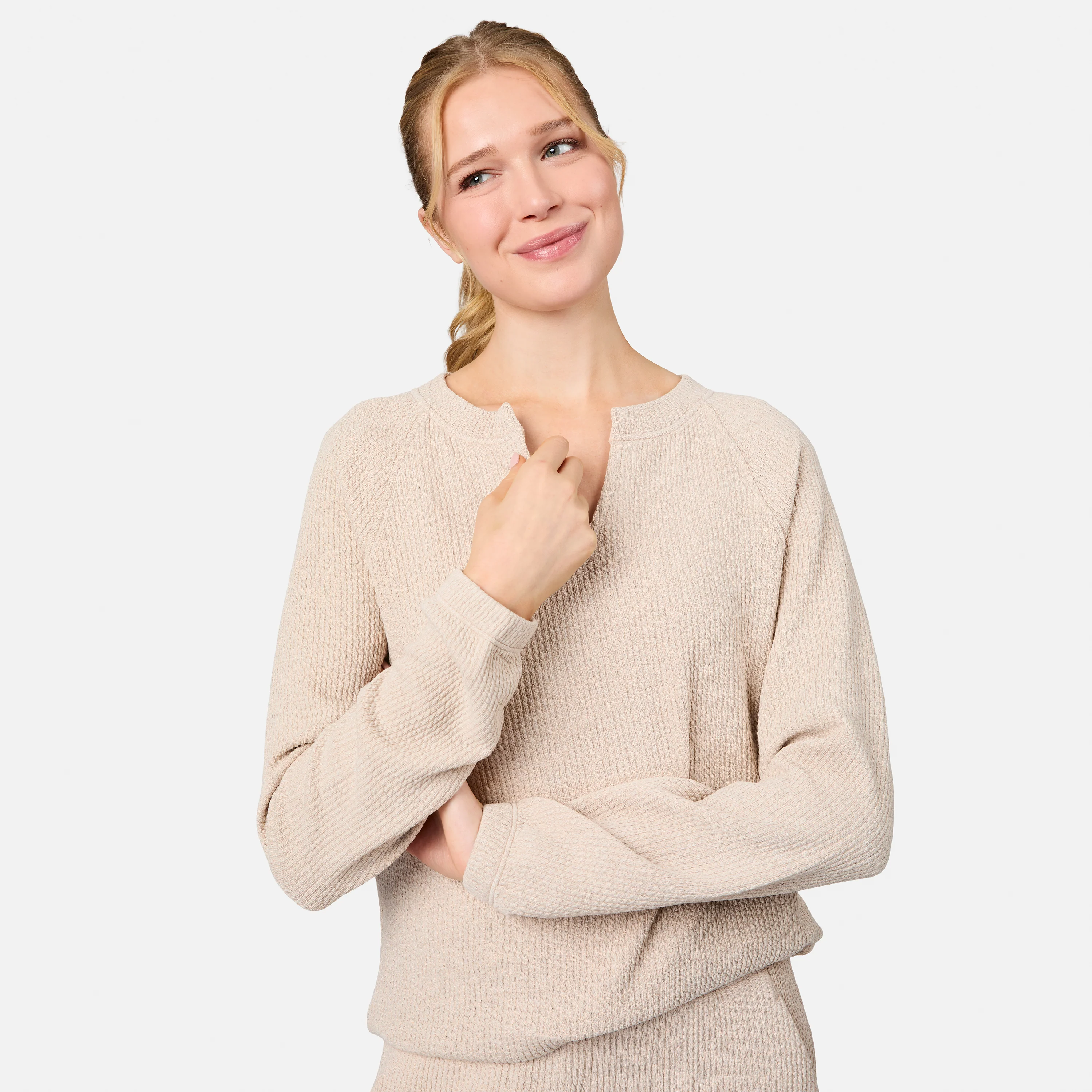 Women's Ripple Knit Long Sleeve Pullover Top - Image 5