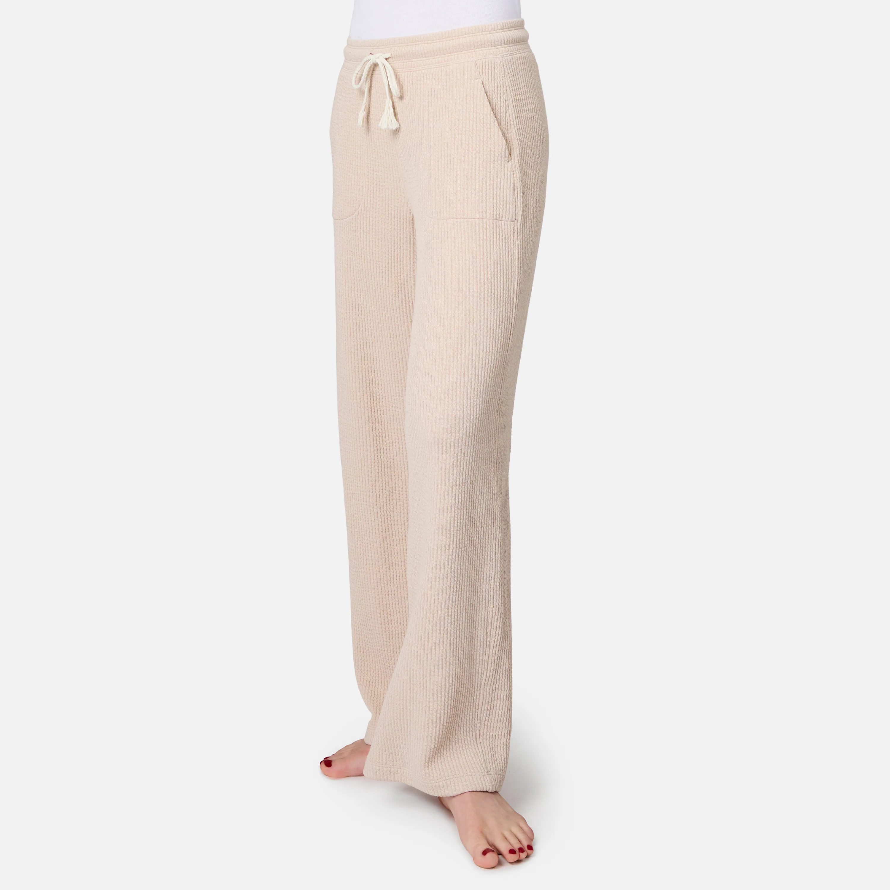 Women's Ripple Knit Long Wide Leg Pant - Image 3
