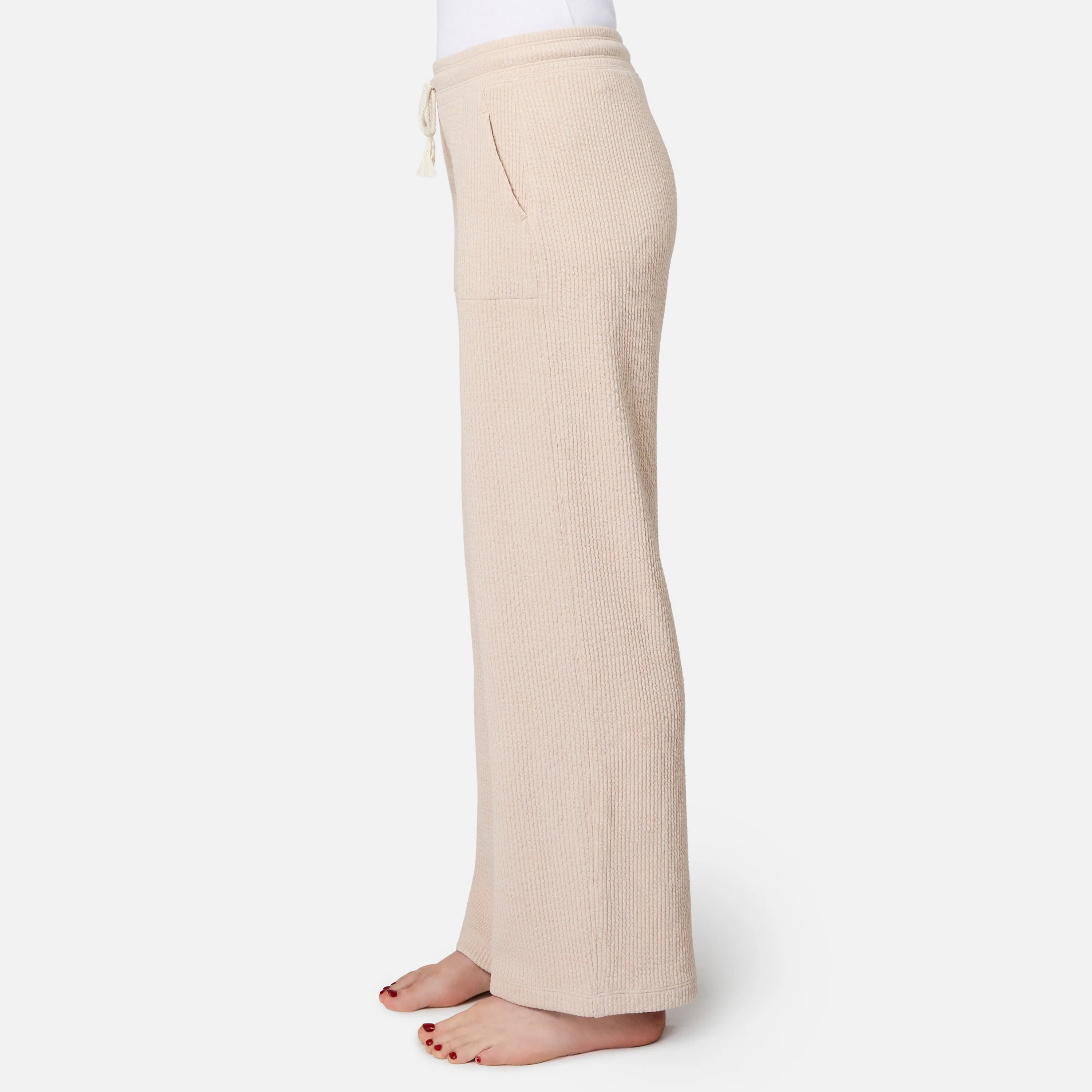 Women's Ripple Knit Long Wide Leg Pant - Image 4