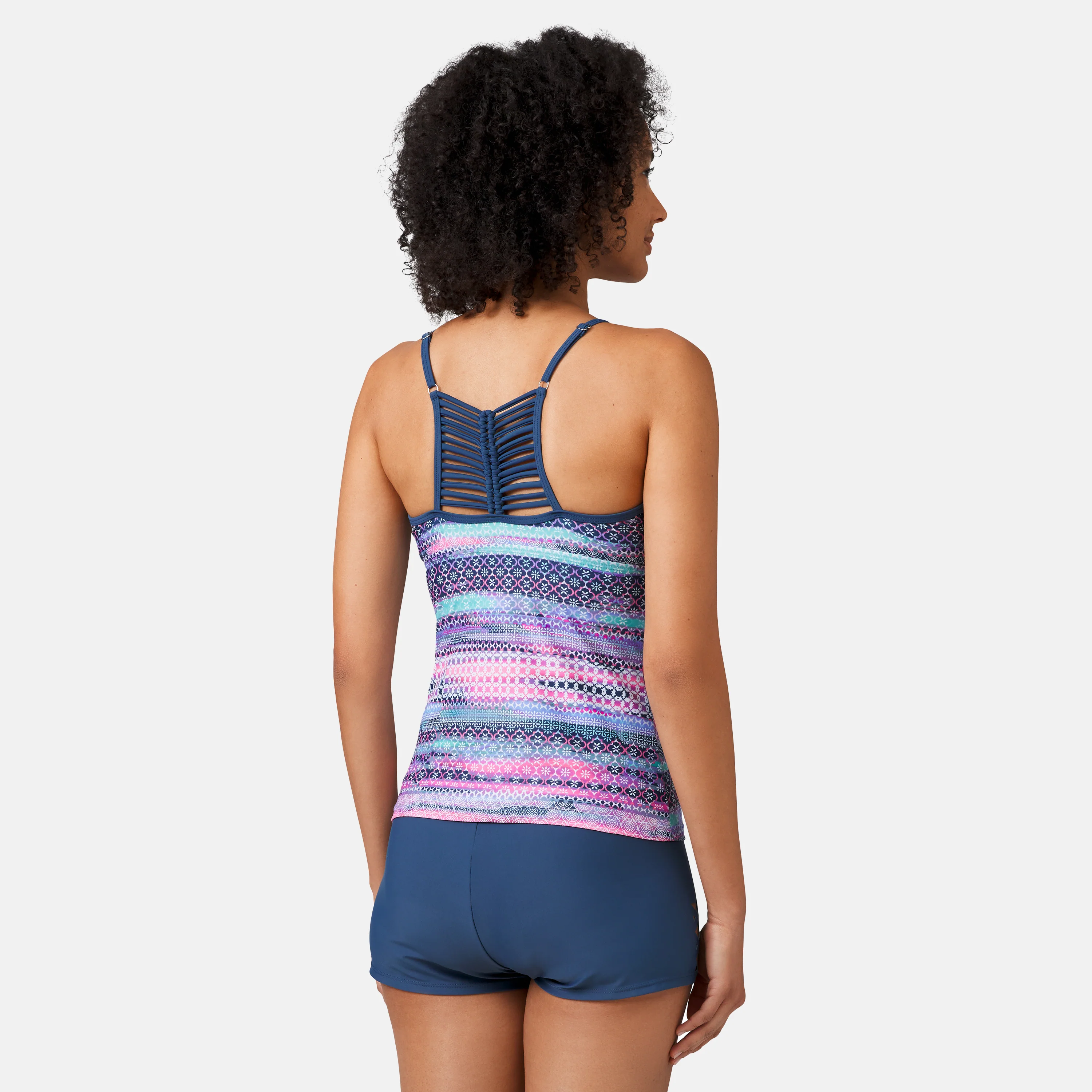 Women's Summer Haze High Neck Macrame Back Tankini Top - Image 6