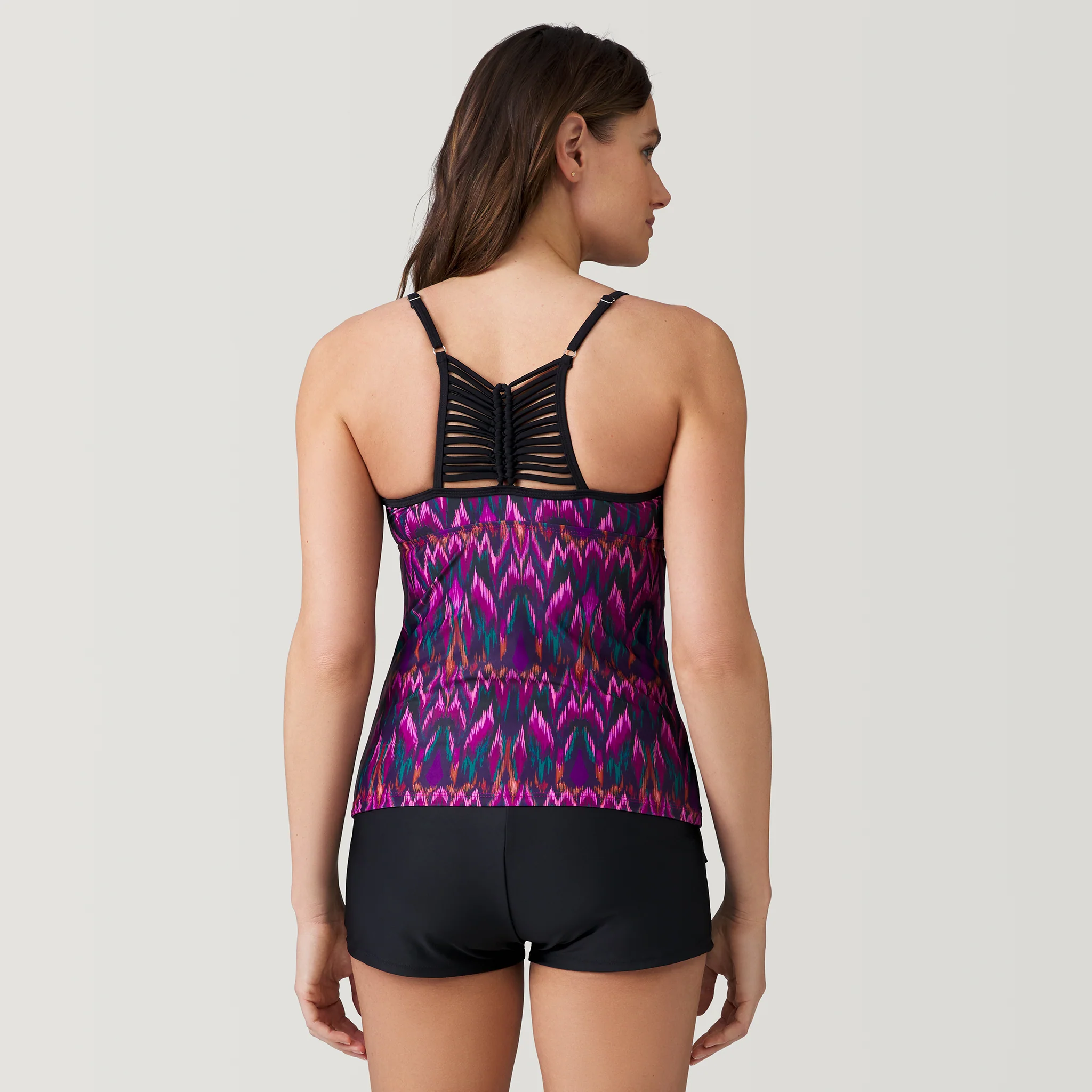 Women's Tango High Neck Macrame Back Tankini Top - Image 4