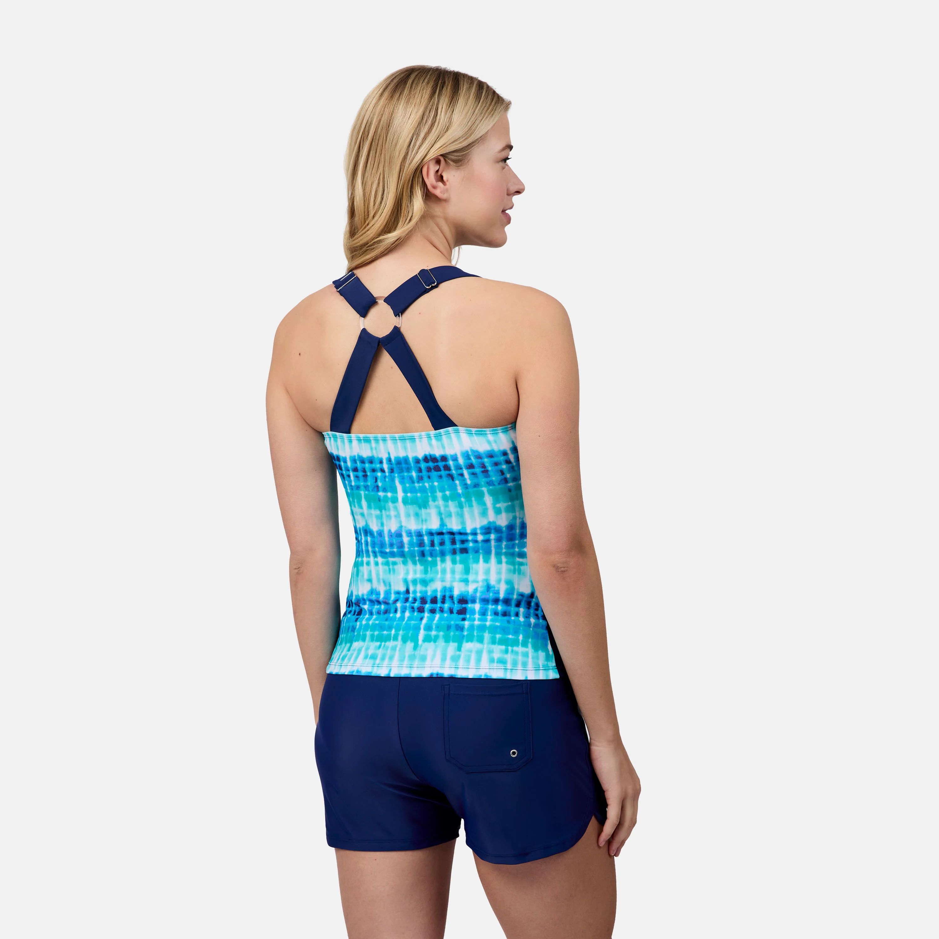 Women's Tidal Tracks Shirred Front Tankini Top - Image 6