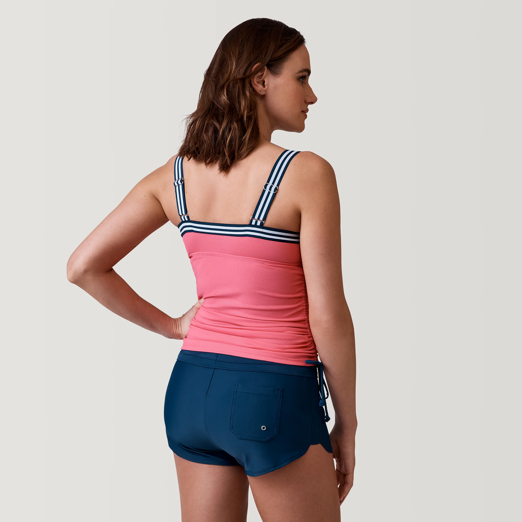 Women's Track Stripe Tankini Top - Image 21
